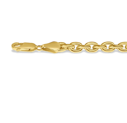 Fancy Rolo Solid Gold Handmade Bracelet , 5mm, 6.5-10 Inch