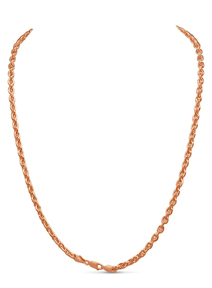 Fancy Rolo Solid Gold Handmade Necklace , 5mm, 16-30 Inch