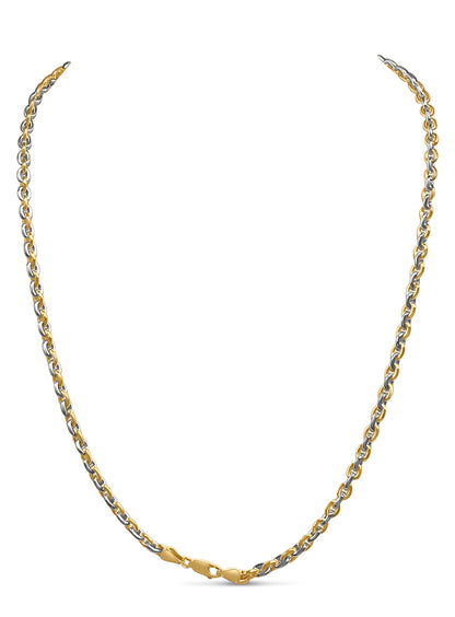 Fancy Rolo Solid Gold Handmade Necklace , 5mm, 16-30 Inch