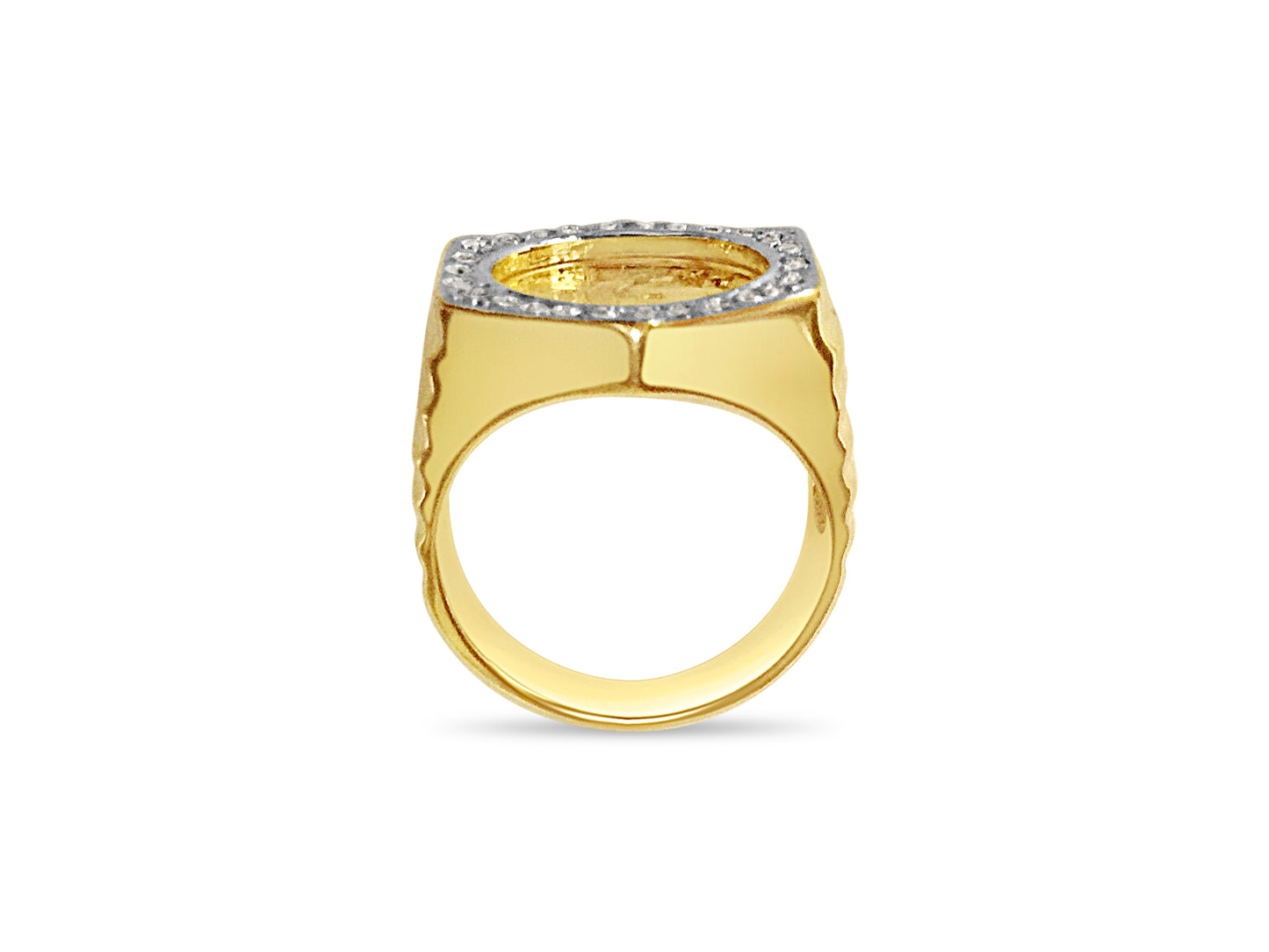 Diamond Fancy Solid Gold Handmade Coin Ring , Chinese Panda Bear Coin ,