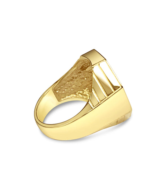 Fancy Solid Gold Handmade Coin Ring , Indian Head Coin ,