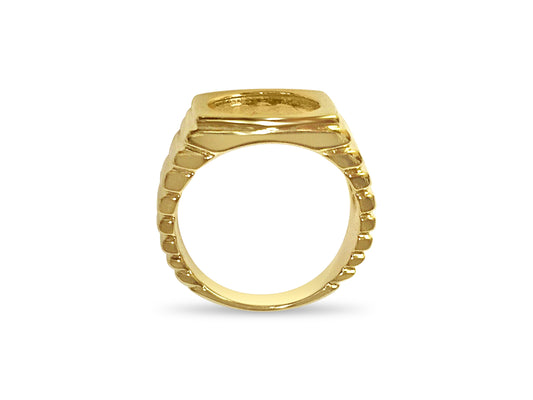 Fancy Solid Gold Handmade Coin Ring , Dos Pesos Coin ,
