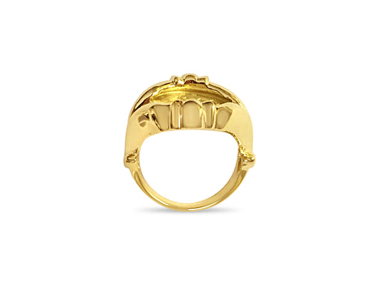 Fancy Solid Gold Handmade Coin Ring , Chinese Panda Bear Coin ,