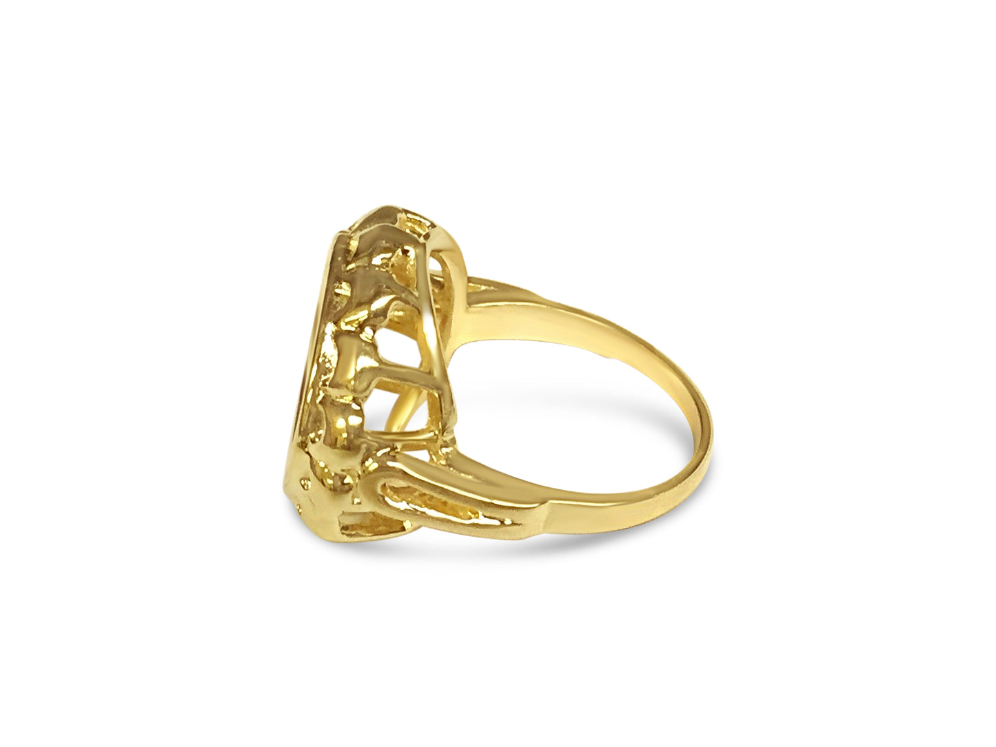 Fancy Ladies Solid Gold Handmade Coin Ring , Chinese Panda Bear Coin ,