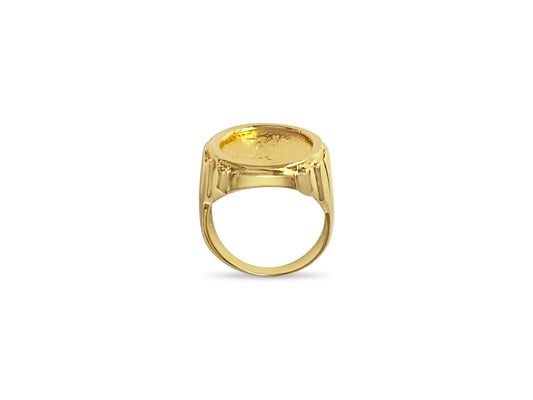 Fancy Solid Gold Handmade Coin Ring , 1/10oz Coin ,