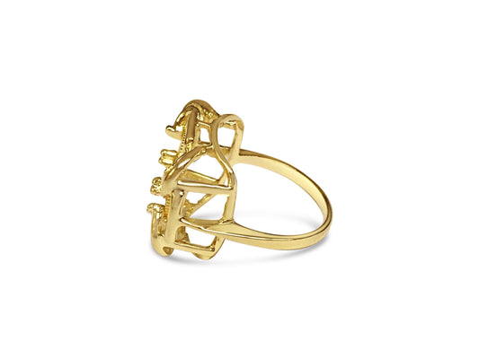 Fancy Ladies Solid Gold Handmade Coin Ring , Chinese Panda Bear Coin ,