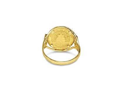 Fancy Ladies Solid Gold Handmade Coin Ring , Chinese Panda Bear Coin ,