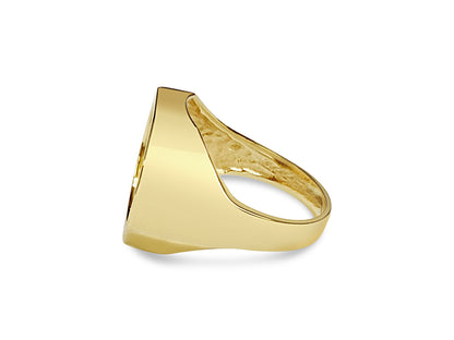 Fancy Solid Gold Handmade Coin Ring , 1/10oz Coin ,