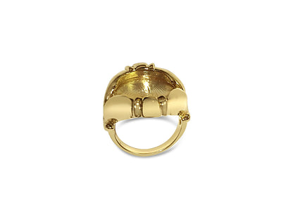 Fancy Solid Gold Handmade Coin Ring , 1/10oz Coin ,