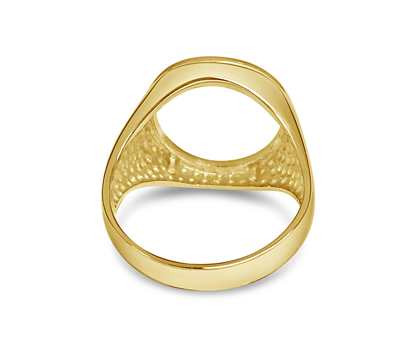 Fancy Solid Gold Handmade Coin Ring , 1/10oz Coin ,