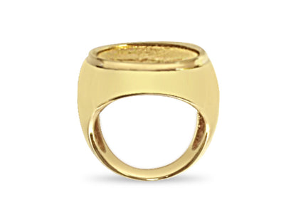 Fancy Solid Gold Handmade Coin Ring , 1/4oz Coin ,