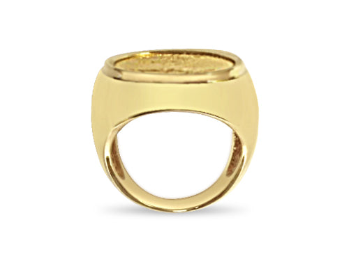 Fancy Solid Gold Handmade Coin Ring , 1/4oz Coin ,