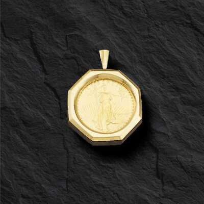 Fancy Solid Gold Handmade Coin Pendant , 1/2oz Coin ,