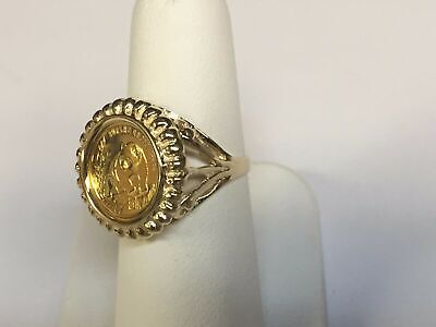 Fancy Solid Gold Handmade Coin Ring , Chinese Panda Bear Coin ,