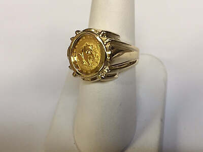 Fancy Solid Gold Handmade Coin Ring , Chinese Panda Bear Coin ,