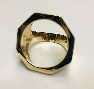 Fancy Solid Gold Handmade Coin Ring , 1/2oz Coin ,