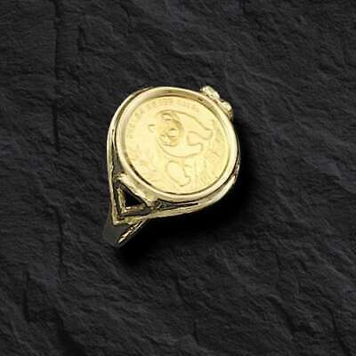 Fancy Ladies Solid Gold Handmade Coin Ring , Chinese Panda Bear Coin ,