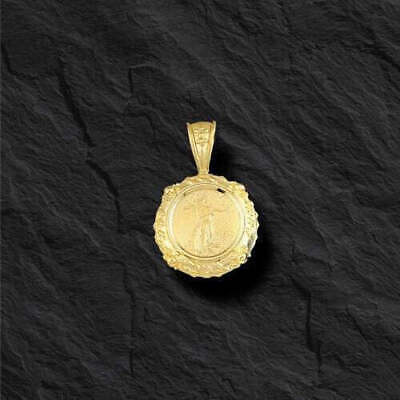 Fancy Solid Gold Handmade Coin Pendant , 1/10oz Coin ,