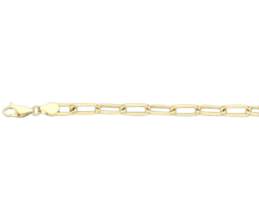 Paperclip Solid Gold Handmade Bracelet , 6mm, 6.5-10 Inch
