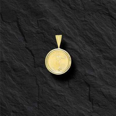 Fancy Solid Gold Handmade Coin Pendant , 1/10oz Coin ,