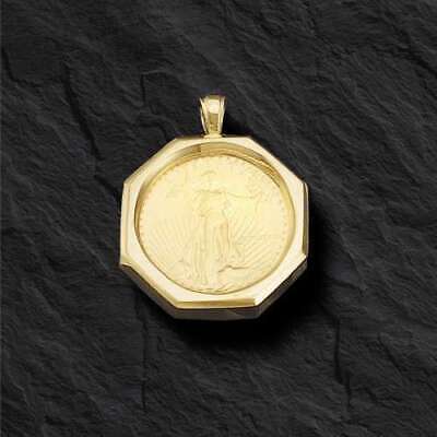 Fancy Solid Gold Handmade Coin Pendant , 1oz Coin ,