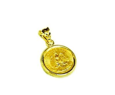 Classic Solid Gold Handmade Coin Pendant , Dos Pesos Coin ,