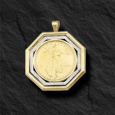 Fancy Solid Gold Handmade Coin Pendant , 1oz Coin ,