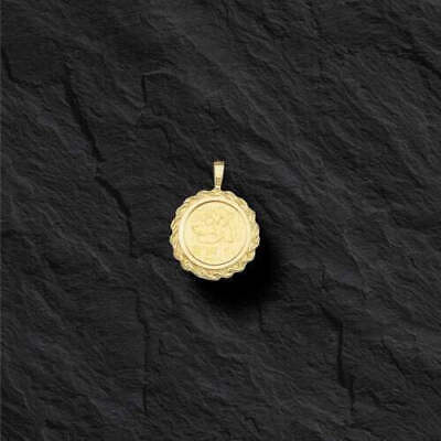 Fancy Solid Gold Handmade Coin Pendant , Chinese Panda Bear Coin ,