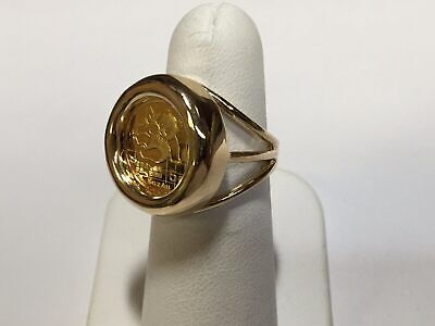 Fancy Solid Gold Handmade Coin Ring , Chinese Panda Bear Coin ,