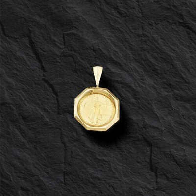 Fancy Solid Gold Handmade Coin Pendant , 1/4oz Coin ,