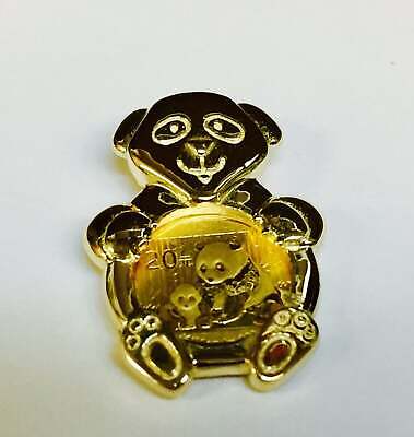 Panda Bear Solid Gold Handmade Coin Pendant , Chinese Panda Bear Coin ,