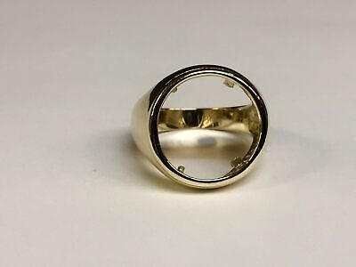 Fancy Solid Gold Handmade Coin Ring , 1/4oz Coin ,