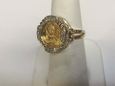 Fancy Solid Gold Handmade Coin Ring , Chinese Panda Bear Coin ,