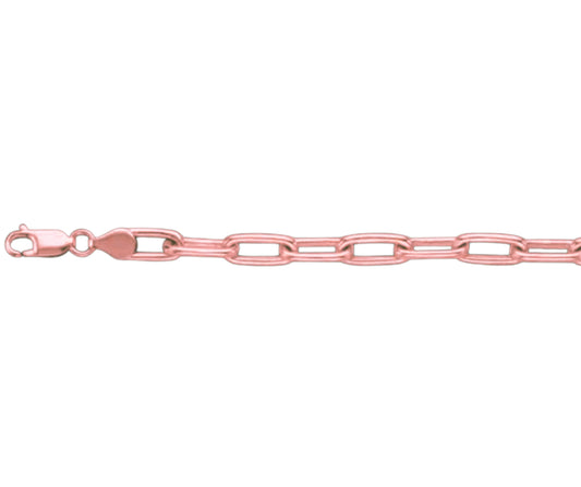 Paperclip Solid Gold Handmade Bracelet , 7mm, 6.5-10 Inch