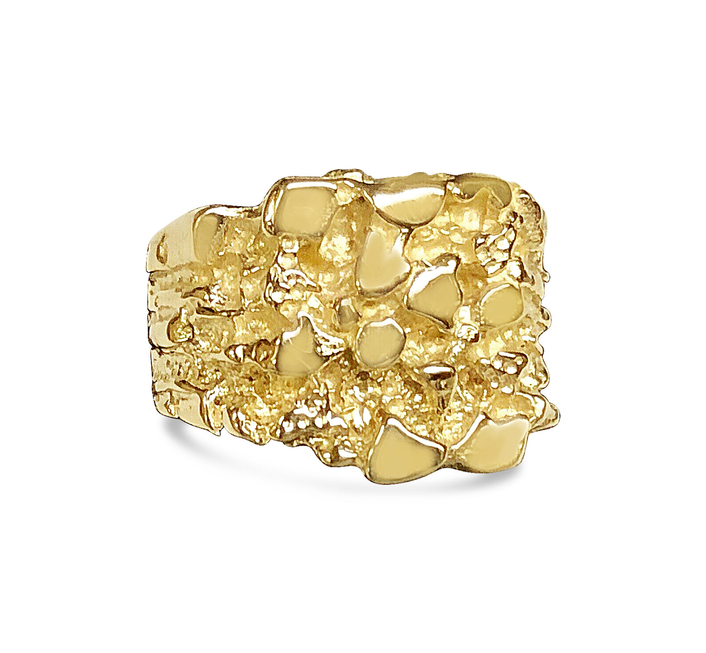 Fashion Nugget Solid Gold Handmade Ring , 15x20mm