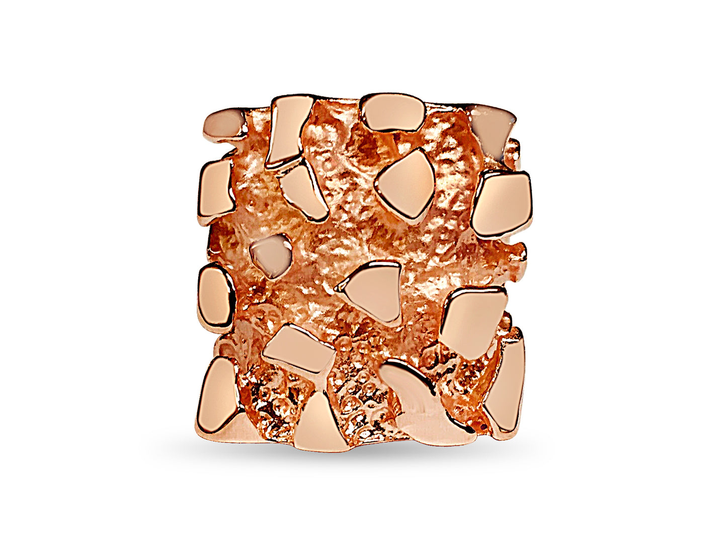 Fashion Nugget Solid Gold Handmade Ring , 28mm