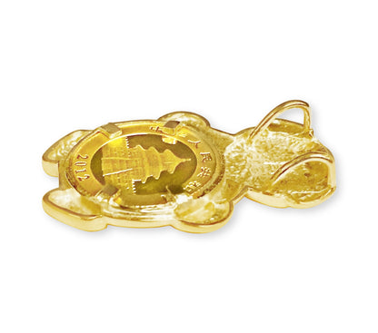 Bamboo Frame Solid Gold Handmade Coin Pendant , 1/10oz Coin ,
