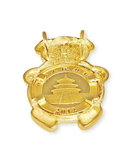 Bamboo Frame Solid Gold Handmade Coin Pendant , 1/10oz Coin ,