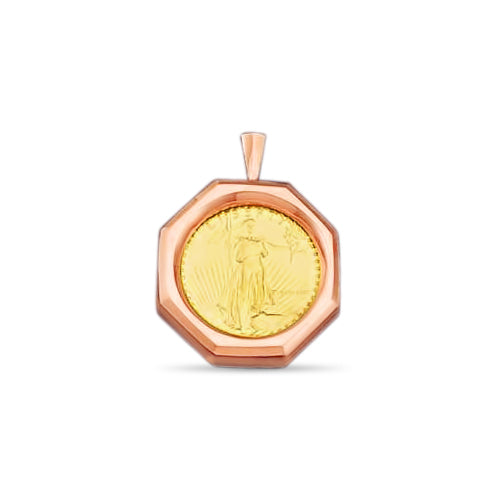 Fancy Solid Gold Handmade Coin Pendant , 1oz Coin ,