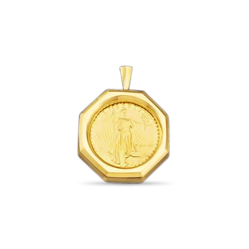 Fancy Solid Gold Handmade Coin Pendant , 1oz Coin ,