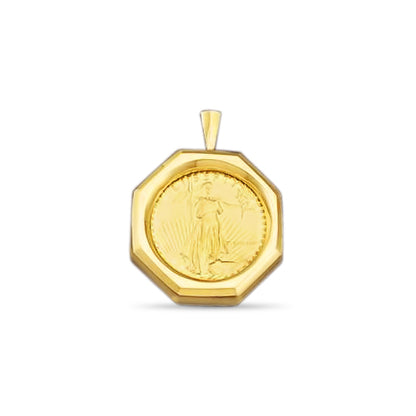 Fancy Solid Gold Handmade Coin Pendant , 1oz Coin ,