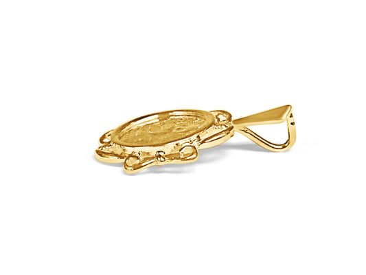 Fancy Solid Gold Handmade Coin Pendant , Chinese Panda Bear Coin ,