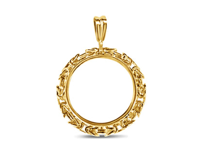 Byzantine Solid Gold Handmade Coin Pendant , 1/2oz Coin ,