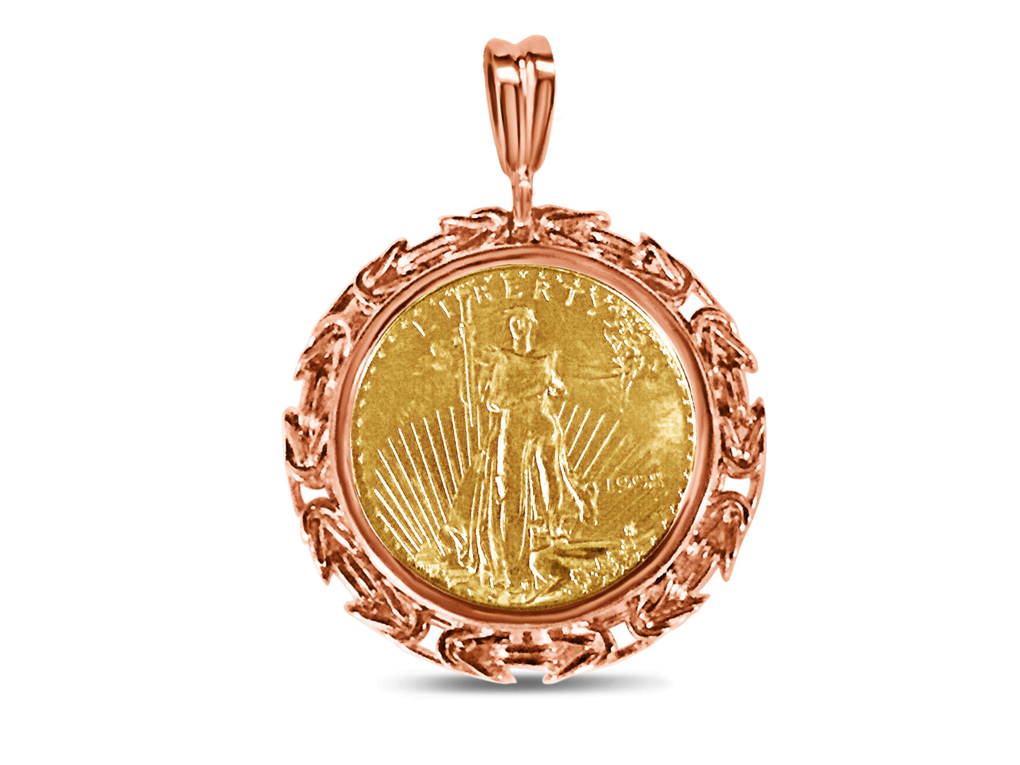 Byzantine Solid Gold Handmade Coin Pendant , 1/2oz Coin ,