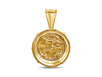 Fancy Solid Gold Handmade Coin Pendant , 1/10oz Coin ,