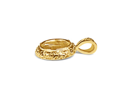 Fancy Solid Gold Handmade Coin Pendant , 1/10oz Coin ,