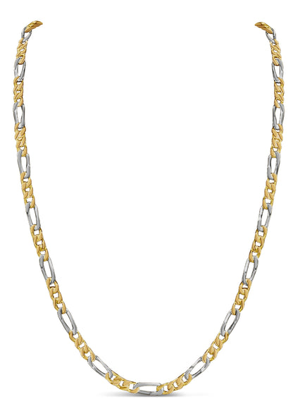 Figaro Solid Gold Handmade Necklace , 5mm, 16-30 Inch