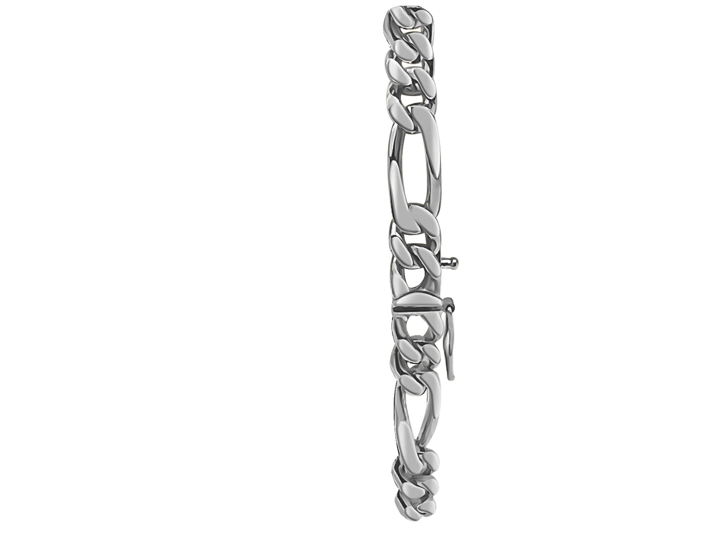 ID Figaro Solid Gold Handmade Bracelet , 8mm, 6.5-10 Inch