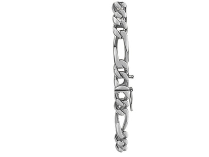ID Figaro Solid Gold Handmade Bracelet , 8mm, 6.5-10 Inch
