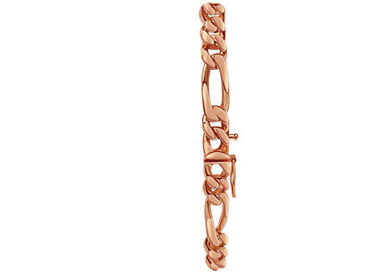 ID Figaro Solid Gold Handmade Bracelet , 8mm, 6.5-10 Inch